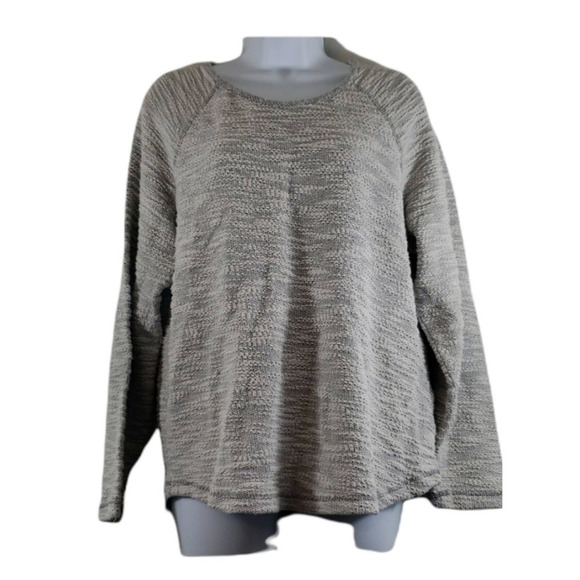 L.O.G.G. by H&M Grey Marled Tweed Style Sweatshirt Size Large - Picture 1 of 4